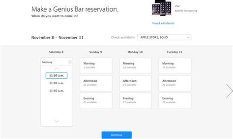 apple genius bar reservation system.